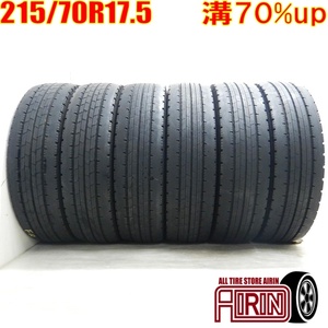 中古タイヤ 215/70R17.5 118/116L DUNLOP エナセーブSPLT50 サマータイヤ 6本セット コースター 中古 17.5インチ