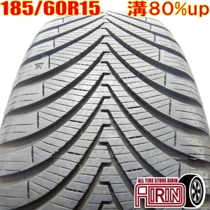 中古タイヤ 185/60r15 オールシーズンタイヤ KUMHO SOLUS 4S HA32 1本 単品 シエンタ ベルタ ヴィッツ グレイス 中古 15インチ