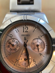 SEIKO セイコー ルキア 5Y89-0B30 トリプルカレンダー ピンク文字盤 不動 ジャンク レディース 腕時計