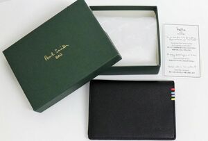 ●未使用品●Paul Smith 定期入れ／カードケース ポールスミス ブラック PSU003 コントラストイン牛革 ◎4985-1