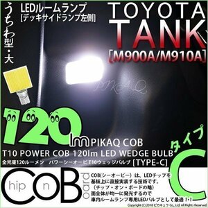 トヨタ タンク (M900A/910A) 対応 LED デッキサイドランプ左側用ランプ T10 COB タイプC うちわ型 120lm ホワイト 1個 4-B-9