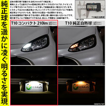 スズキ ハスラー (MR52S/92S) ハロゲンヘッドライト車 対応 LED バルブ ポジションランプ T10 22mm 210lm ホワイト 6700K 2個 11-H-11_画像2