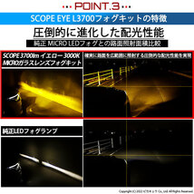 トヨタ クラウン (220系/20系) 対応 純正 MICRO LED SCOPE EYE L3700 ガラスレンズ フォグランプキット 3700lm イエロー H11 44-B-8_画像5