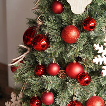 クリスマスツリー 飾り付け オーナメント ボール セット 北欧 8cm レッド 24個セット (シャイニー/マット/グリッター各8pcs)［880049］_画像3