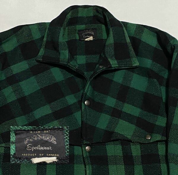 50's Pioneer パイオニア ウール ダブルマッキーノジャケット コート ビンテージ古着 40's 50年代 FILSON アウトドア ハンティング vintage