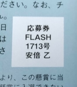 FLASH フラッシュ 12月19日号 応募券 安倍乙 チェキ