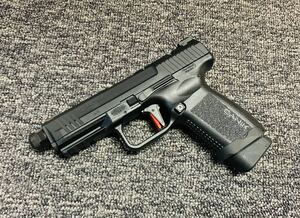 新品同様!!! CYBERGUN サイバーガン CANIK SAI TP9 Elite COMBAT モデル GBB スペアマガジン&ディスプレイスタンド付き!!!