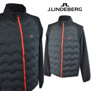 3 discount [J. Lindberg ] men's cotton inside blouson M(46) black 071-59019-19 J.LINDEBERG Golf outdoor . manner water-repellent good-looking 