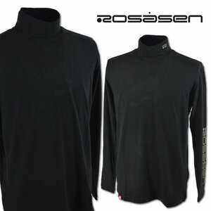 3割引【ロサーセン】メンズ 長袖ハイネックシャツ LL (52) 黒 044-29011-19 ROSASEN ゴルフ 秋冬用 おしゃれ かっこいい @