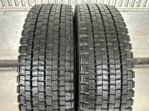 DUNLOP 225/80R17.5 123/122LT DECTES SP001 バリ山スタッドレス2本、12.50mm前後