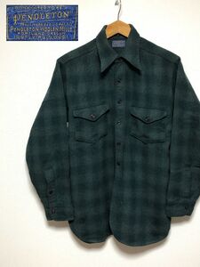 ☆アメリカ古着40sビンテージ☆PENDLETONオンブレチェックウールシャツ☆