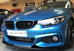 即納BMW4シリーズF32 F33 F36 Mスポーツバンパー用フロントリップ スポイラー エアロ カバー トリム スプリッター ディフューザー カナード