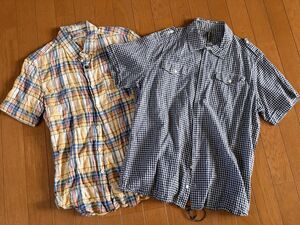 【まとめ売り】 半袖シャツ 2枚セット 古着 ナノユニバース フラボア