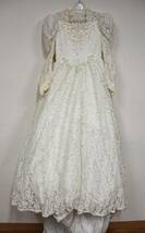 EY12-51 現状品 ウエディングドレス ドレス ホワイト ブライダル | リメイク用 練習用 デザイン | サイズ不明 長期保管品_画像1