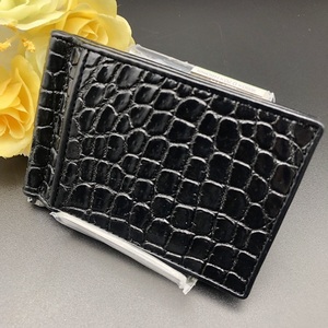 [ free shipping ] genuine article guarantee car m crocodile money clip ( card inserting .) black MC5