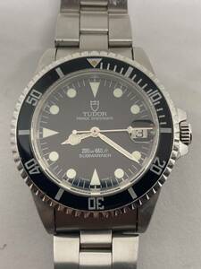 OH済・現状品／TUDOR submariner チュードル／サブマリーナ 盾サブ デイト ボーイズ 36mm サファイアガラス 自動巻 黒文字盤