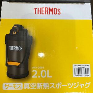 未開封 未使用 THERMOS サーモス FFV-2001 ブラックオレンジ 2.0L 2L ボトル 保冷 真空断熱スポーツジャグ 水筒 魔法瓶［034］