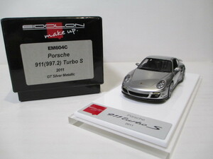 Make Up EIDOLON 完成品 1/43 ポルシェ 911(997.2) ターボ S 2011 GT シルバー メタリック 外箱傷あり