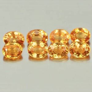 非加熱 VS 天然オレンジガーネット 4x3mm x 8個 2.21 カラット