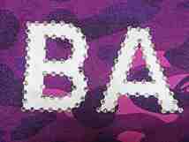 A BATHING APE スワロフスキー BAPE logo 長袖 トレーナー XLサイズ swarovski ラインストーン エイプ purple camo 紫迷彩_画像3