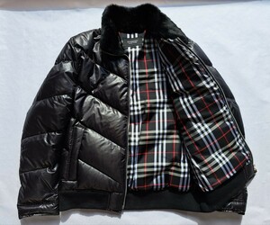 BURBERRY　BLACKLABEL ラビットファー　バーバリー　ブラックレーベル　サイズL　ダウンジャケット