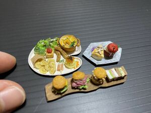 ミニチュアフード② 作家作品　ハンバーガーセット