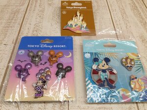 ◇ディズニー TDR ピンバッジ 3点 シンデレラ城 ミニー バルーン スイスイサマー 2J16 【60】