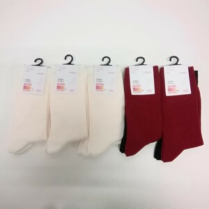 未使用 UNIQLO ユニクロ HEATTECH ヒートテック 靴下 ソックス 2P×5セット 合計10足セット まとめて WOMEN レディース 23-25cm ホワイト 