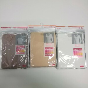 未使用 UNIQLO ユニクロ HEATTECH ヒートテック 3点セット まとめて WOMEN レディース L キャミソール レース UネックT 8分袖 シームレス