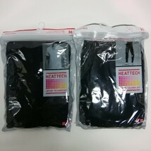 未使用 UNIQLO ユニクロ HEATTECH ヒートテック 2点セット まとめて MEN メンズ M Vネック 半袖 タイツ ブラック_画像1