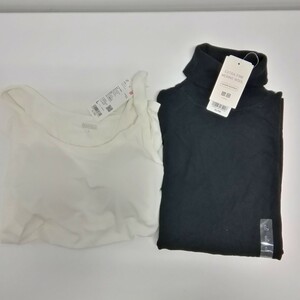 未使用 UNIQLO ユニクロ レディース L ヒートテック ブラタンクトップ エクストラファインメリノ タートルネックセーター 長袖 2点セット 