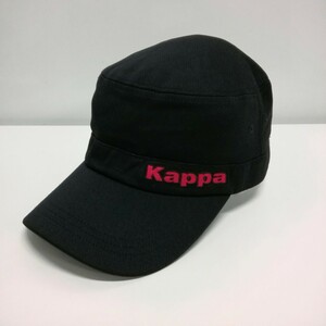 Kappa カッパ ワークキャップ 帽子 黒 ブラック系 ロゴ ゴルフ 57～59cm 