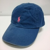 POLO RALPH LAUREN ラルフローレン キャップ 帽子 ブルー系 ロゴ ワンサイズ 59cm_画像1