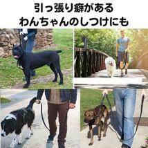 トレーニング　リード　中型犬　大型犬　引っ張り　訓練　しつけ　躾　持ち手2個　青_画像3