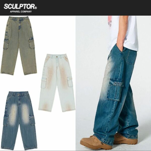 ★2023SS新作★SCULPTOR★Acid Cargo Jogger Pants