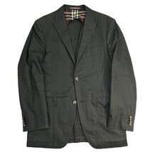 美品 BURBERRY BLACK LABEL バーバリーブラックレーベル 銀釦 2Bテーラードジャケット サイズL 黒 美シルエット 袖先若干の汚れ有 A3011_画像2