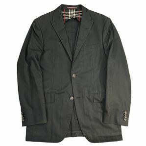 美品 BURBERRY BLACK LABEL バーバリーブラックレーベル 銀釦 2Bテーラードジャケット サイズL 黒 美シルエット 袖先若干の汚れ有 A3011の画像2