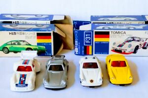 当時もの トミカ青箱ポルシェセット日本製 F1 ポルシターボ・F31 935ターボ・F3 911S・F16 ポリス神奈川県警 4台