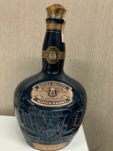 ROYAL SALUTE　ロイヤルサルート ２１年 1000ml 40％　シーバスブラザーズ　スコッチ ウイスキー 陶器ボトル ブルー 青 古酒 未開栓　1852g