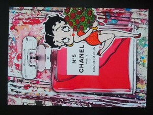 A4 額付き ポスター ベティちゃん Betty Boop フレグランス 花束 おしゃれ レディ アート 