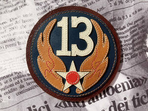 ＝★Leather craft★第13空軍章・Thirteenth Air Force Mark Patch★＝(Pedestal Type)