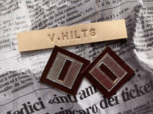 ＝★Leather Craft★Nameplate “V.HILTS”＆大尉章★＝