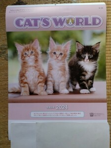 CATS WORLD 猫 壁掛けカレンダー 2024