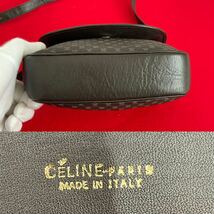 CELINE セリーヌ ヴィンテージ マカダム ショルダーバッグ レザー ブラウン 茶　トリオンフ_画像10