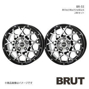 BRUT ブルート BR-55 COMPASS コンパス アルミホイール2本セット【16×6.5J 5-110 +35 ミルドマシンブラック】TRISTAR トライスター