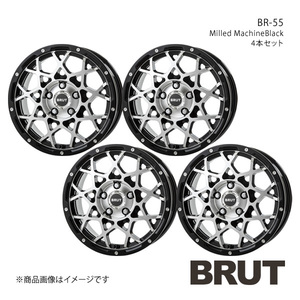 BRUT ブルート BR-55 COMPASS コンパス アルミホイール4本セット【16×6.5J 5-110 +35 ミルドマシンブラック】TRISTAR トライスター