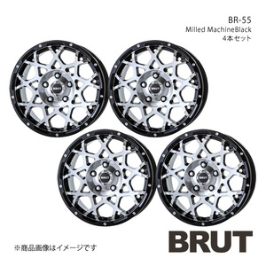 BRUT ブルート BR-55 WRANGLER ラングラー JK アルミホイール4本セット【17×7.5J 5-127 +40 ミルドマシンブラック】TRISTAR トライスター