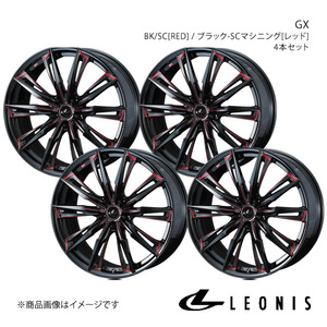 LEONIS/GX エルグランド E51 4WD 純正タイヤサイズ(225/45-19) アルミホイール4本セット【19×8.0J5-114.3 INSET43 BK/SC[RED]】0039390×4