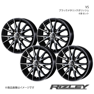 RiZLEY/VS アクア K10系 4WD アルミホイール4本セット【15×5.5J4-100 INSET42 ブラックメタリックポリッシュ】0039418×4
