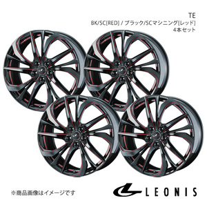 LEONIS/TE アルファード 10系 FF アルミホイール4本セット【18×8.0J5-114.3 INSET42 BK/SC[RED]】0038782×4